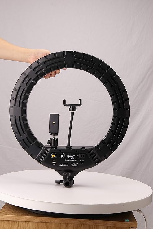 GFIDEL Professional 45.72 cm (18 Inch) LED Ring Light with Mobile Holder PH18RL | LED: SMD 480Pcs | 1 Fixed Mobile Holder and 1 Flexible Mobile Holder without Stand