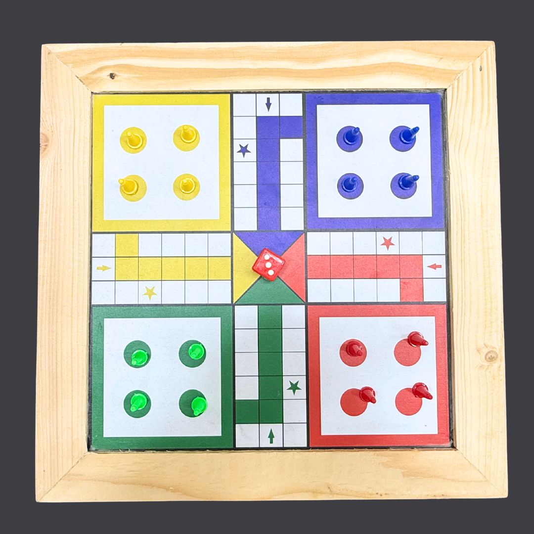 Chess and Ludo 2 in 1 Board Wooden Set For Kids and Adults