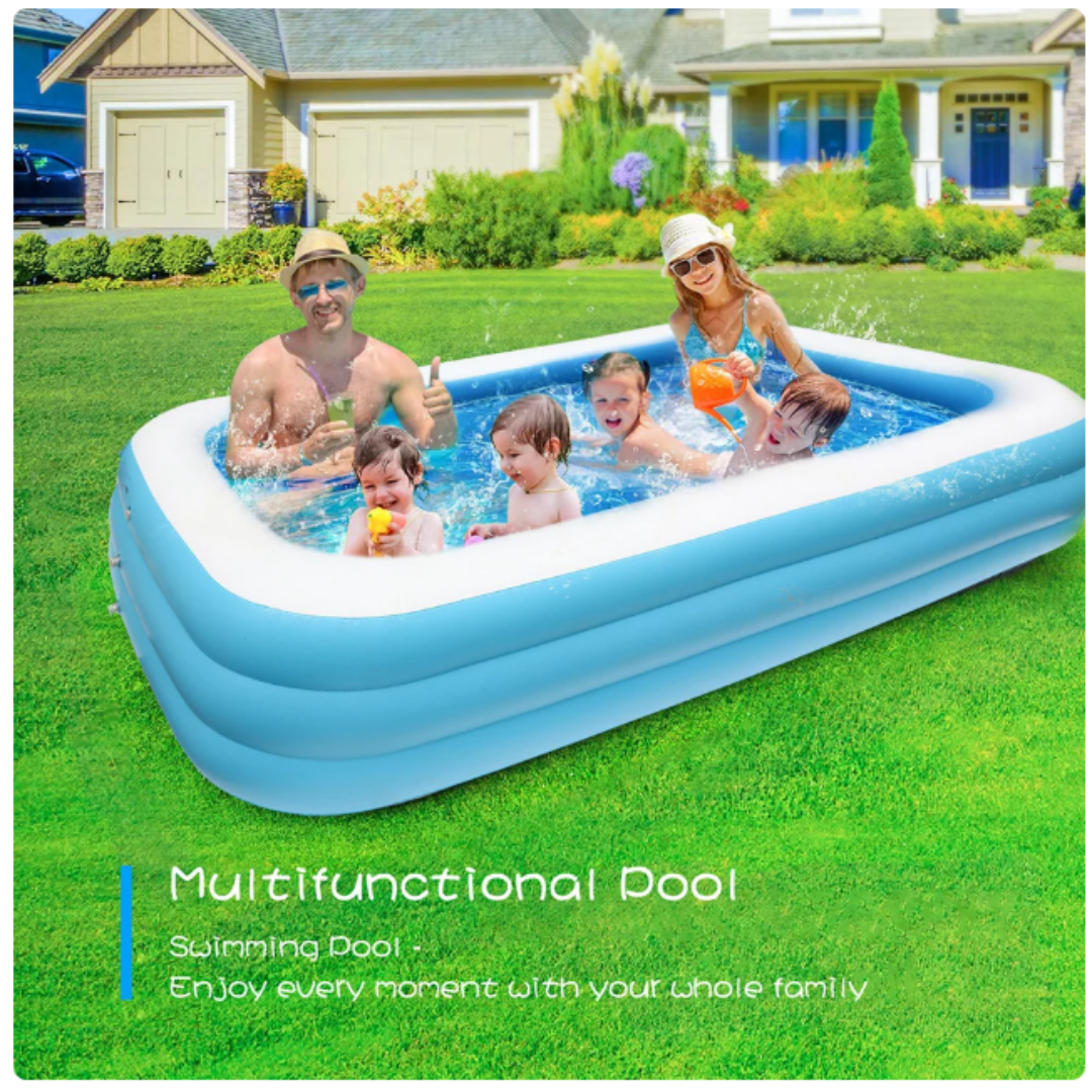 GFIDEL Summer Special Inflatable Swimming Pool Bath Tub with Air Pump/Kids Bath Tub/Water Pool for Kids & Adults  (10 Feet Tub)