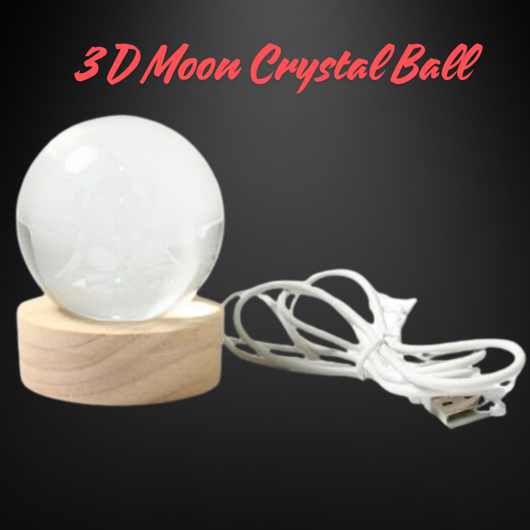 GFIDEL 3D Crystal Ball  3D Crystal Ball Moon Night Light ,3D Laser Engraving , Magical Decoration Warm Light,Nightlight Kids Bedroom Decor,Nightlight Decolamp,as a Birthday Gift for Teens(Designs depend on as per availablity)