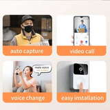 GFIDEL Wireless WiFi Video Doorbell Camera with Indoor Chime - Real-time Two-Way Audio, Night Vision, HD Resolution Smart Door Bell