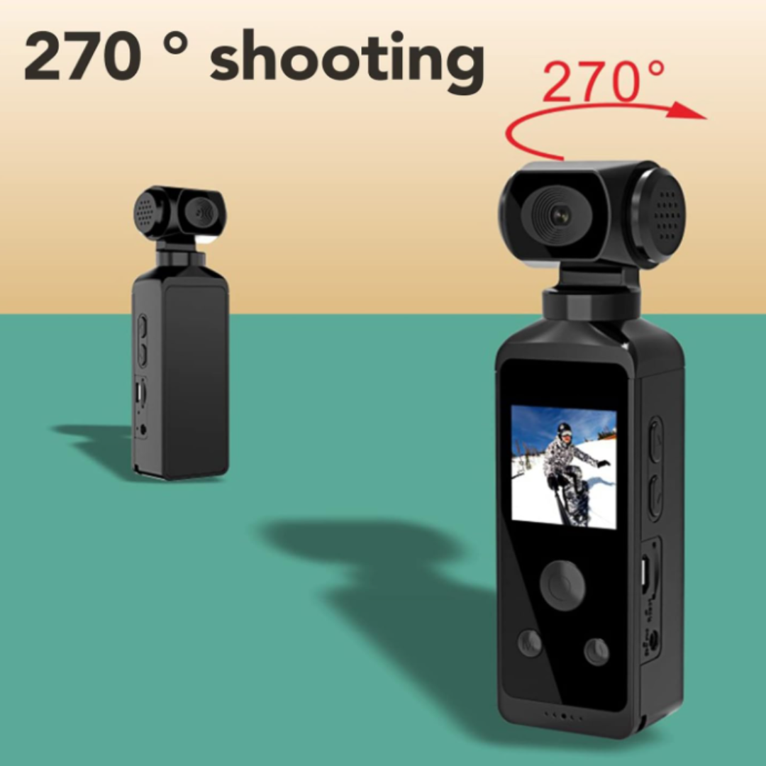 GFIDEL 4K HD Pocket Camera, 270° Rotatable