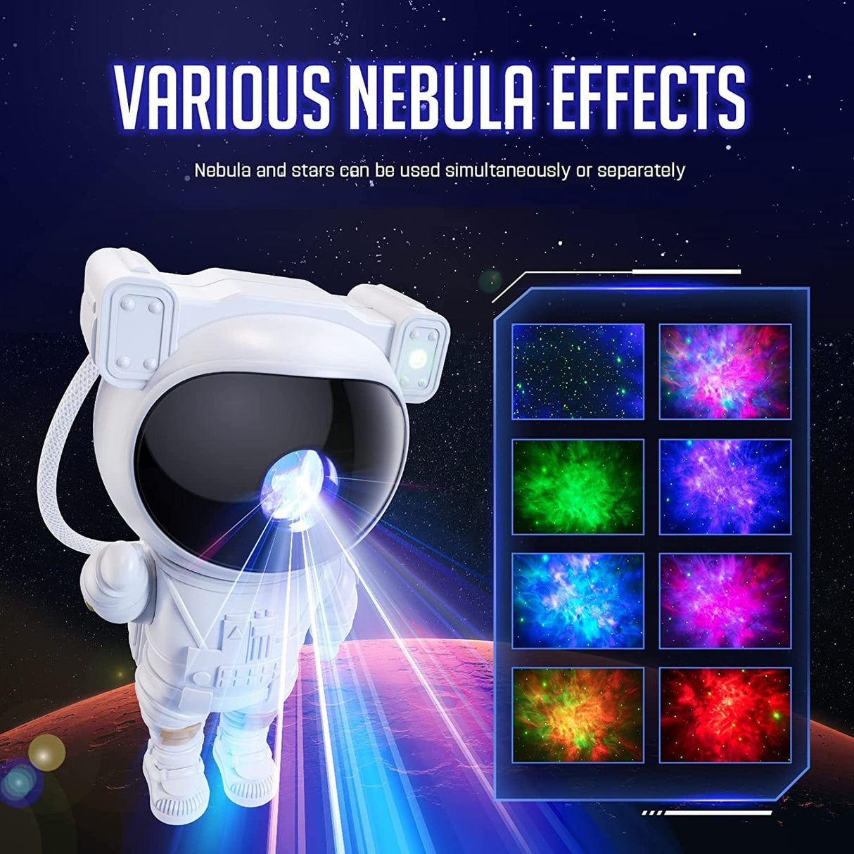 Star Galaxy Projector with Remote Control - 360° Adjustable Timer Kids Astronaut Nebula Night Light, for Baby Adults Bedroom, Gaming Room, Home and Party