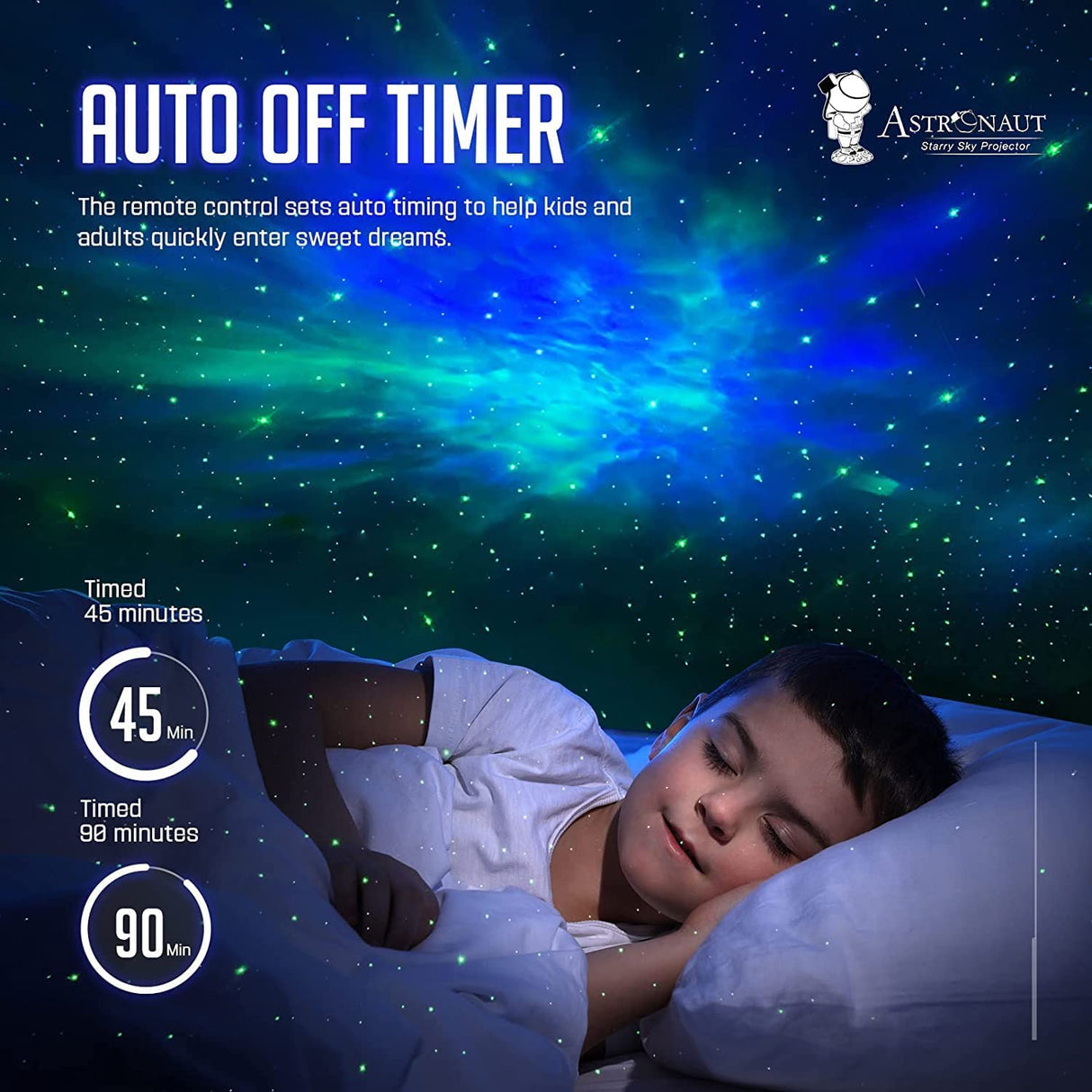 Star Galaxy Projector with Remote Control - 360° Adjustable Timer Kids Astronaut Nebula Night Light, for Baby Adults Bedroom, Gaming Room, Home and Party