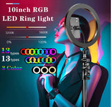 RGB Ring Light - 12 inches Big Ring Light (MJ33) 3 Brightness Level for Camera Photo Studio LED Lighting Portrait YouTube, Video Shooting, Live Streaming (12" Ring Light) (Without Stand)