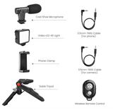 GFIDEL Video Making Kit: Camera, Mic, Tripod, LED Light, Phone Holder - Perfect Vlogging Setup