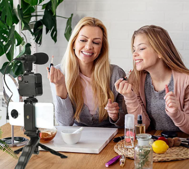 GFIDEL Video Making Kit: Camera, Mic, Tripod, LED Light, Phone Holder - Perfect Vlogging Setup