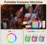 Portable Mini Karaoke Machine - Wireless Karaoke Crystal Clear Sound, Party Entertainment, Bluetooth Microphone