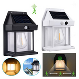 GFIDEL Solar Wall Lights Outdoor, Wireless Dusk to Dawn Porch Lights Fixture, Solar Wall Lantern with 3 Modes & Motion Sensor, Waterproof Exterior Lighting.