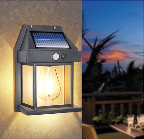 GFIDEL Solar Wall Lights Outdoor, Wireless Dusk to Dawn Porch Lights Fixture, Solar Wall Lantern with 3 Modes & Motion Sensor, Waterproof Exterior Lighting.