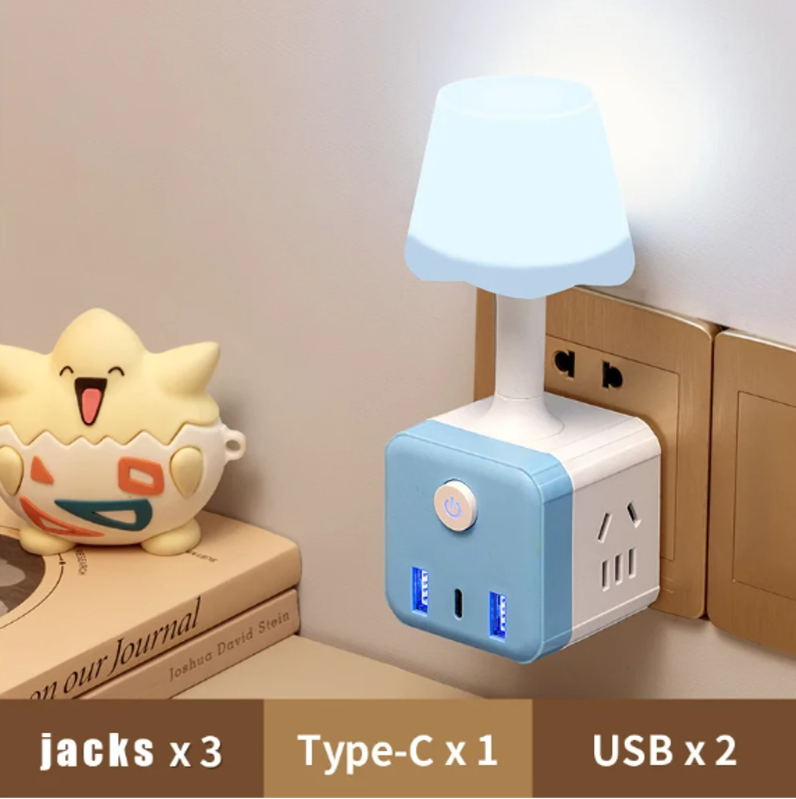 GFIDEL LED Light Lamp with USB Adapter, Three Plug-in Night Lamp (12 cm)