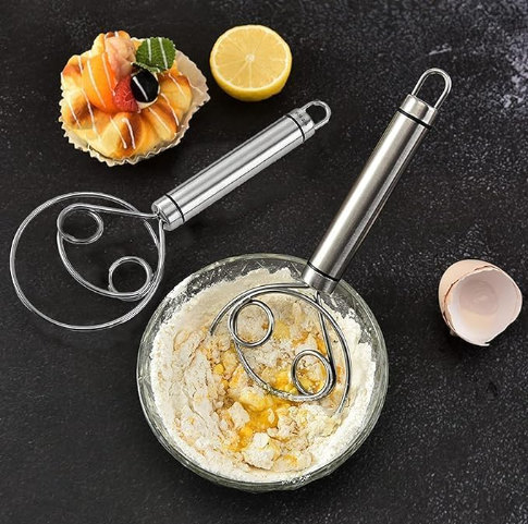 GFIDEL® Danish Whisk Bread Mixing Tool Baking Pastry Blender for Cake Pastry Dessert. Pack of 2