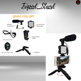 GFIDEL Video Making Kit: Camera, Mic, Tripod, LED Light, Phone Holder - Perfect Vlogging Setup