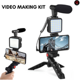 GFIDEL Video Making Kit: Camera, Mic, Tripod, LED Light, Phone Holder - Perfect Vlogging Setup