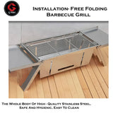 GFIDEL Barbecue Grill Wood Burning Grills Charcoal Grill for Backyard Camping 57.5x21.5cm