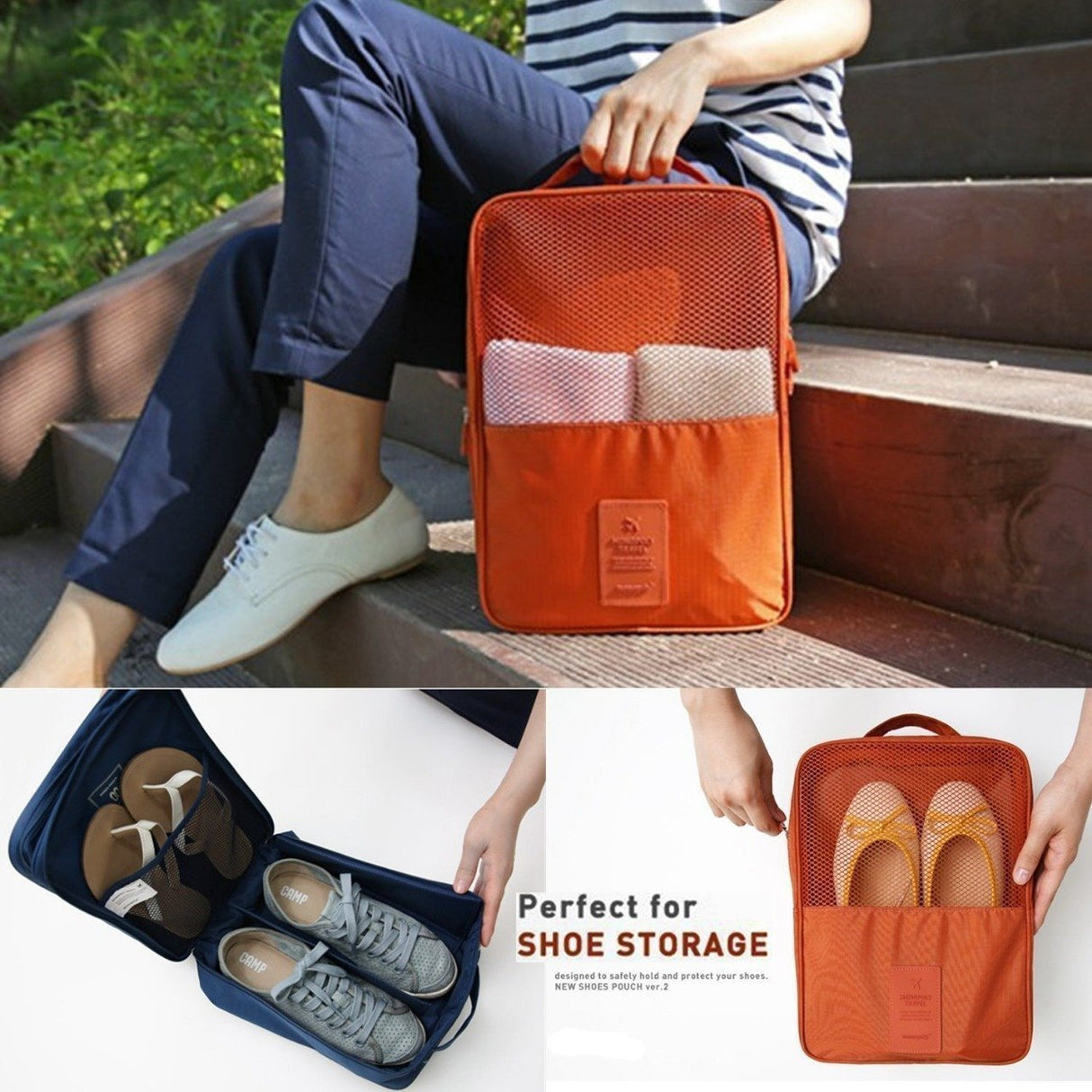 G.FIDEL 3 Layers Shoe Storage Bag Waterproof Travel Shoes Case Boots Organizer - Multi Color