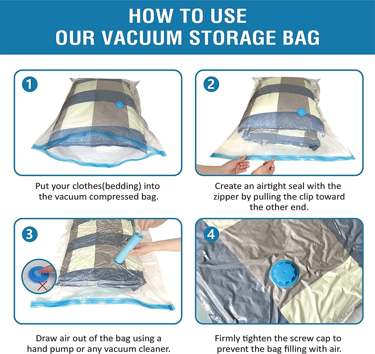 G.FIDEL Clothes Storage Bag, Vacuum Bags for Clothes, Cloth Storage Bag, Storage Bags for Clothes, Vacuum Bags