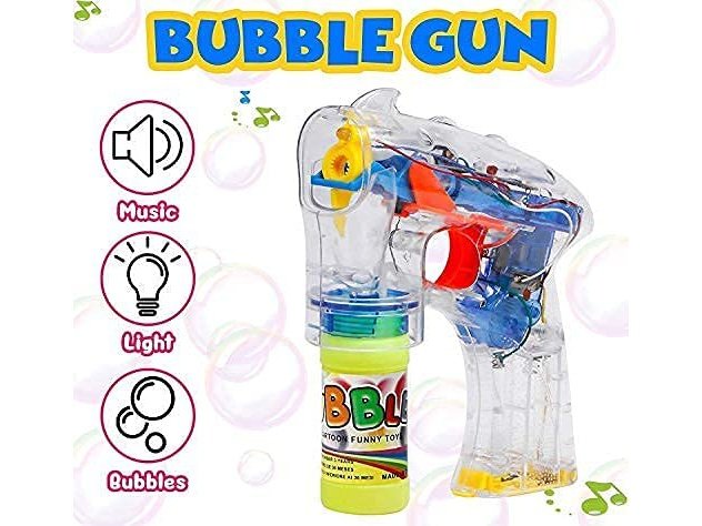 G.FIDEL Bubble Gun with Light & Music Bubble Making Gun with LED Lights and Music