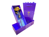 G.Fidel (Pack of 1) Golden Rose Flower with Golden Leaf with Luxury Gift Box