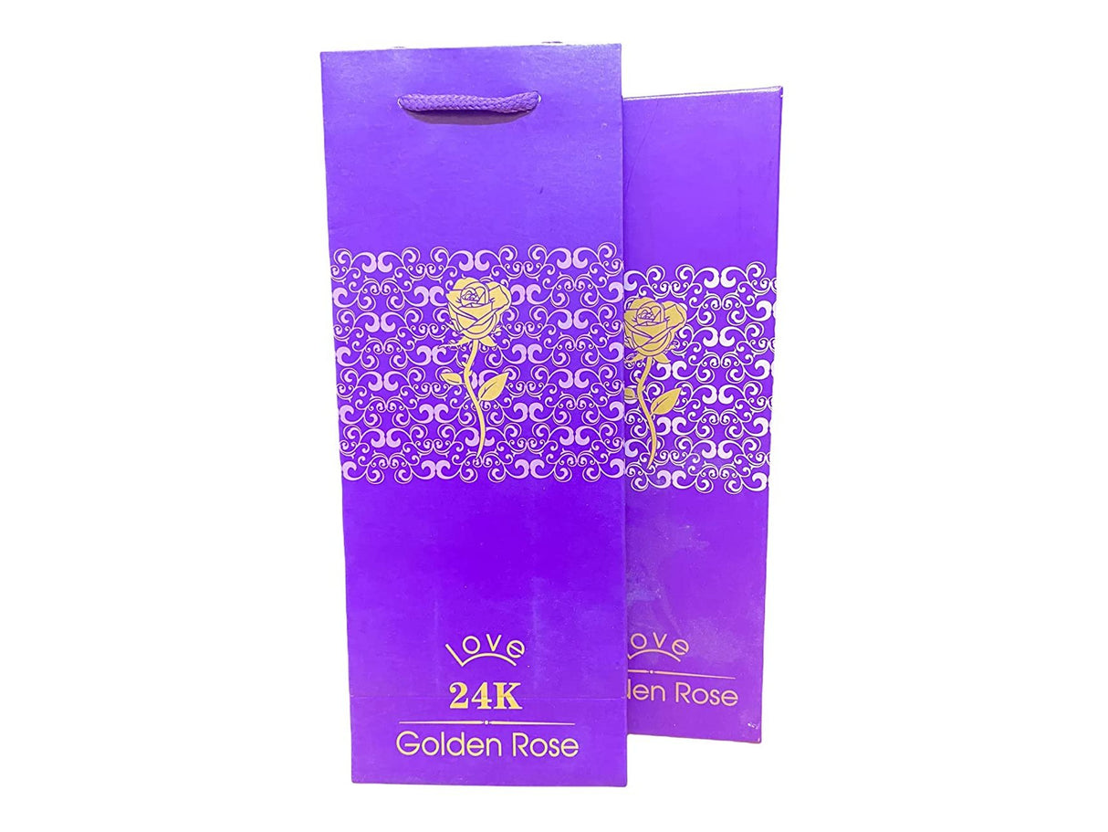 G.Fidel (Pack of 1) Golden Rose Flower with Golden Leaf with Luxury Gift Box