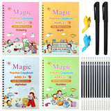 G.FIDEL 4 PCS Magic Practice Copybook for Kids Handwriting English Reusable