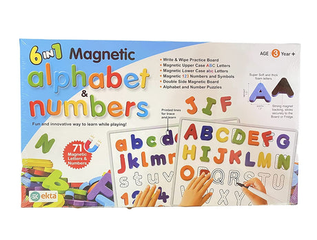 G.FIDEL 6 in1 Fun Alphabets - 73 Magnetic Letters Numbers for Kids with Board